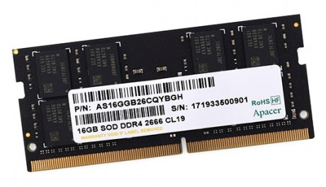 Apacer 16GB 1x16GB 2666Mhz CL19 DDR4 Notebook SODIMM Ram (ES.16G2V.GNH)