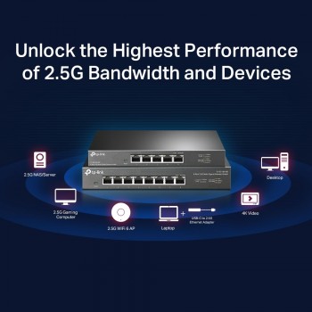 TP-LINK TL-SG105-M2 5PORT 100/1000/2500 YÖNETİLEMEZ SWITCH