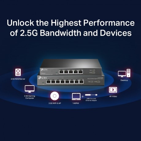 TP-LINK TL-SG105-M2 5PORT 100/1000/2500 YÖNETİLEMEZ SWITCH