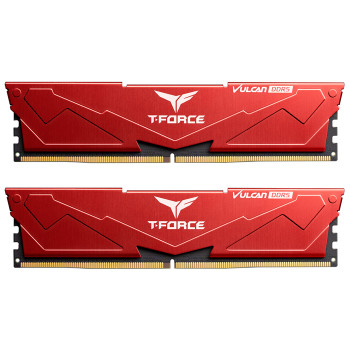 Team T-Force Vulcan Red 32GB 2x16GB 5600Mhz CL36 DDR5 Gaming Ram (FLRD532G5600HC36BDC01) 