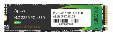 Apacer AS2280P4X 512GB 2100/1500MB/s NVMe PCIe Gen3x4 M.2 SSD Disk (AP512GAS2280P4X-1)