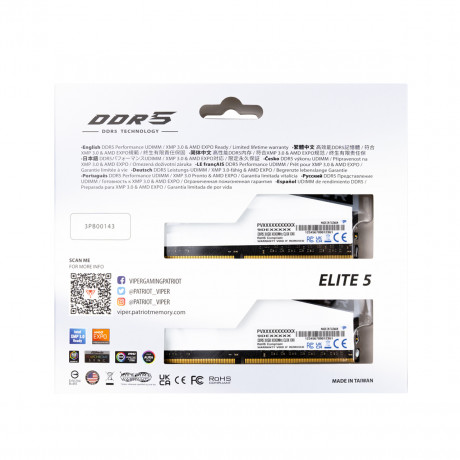 Patriot Viper Elite 5 RGB 64GB (2x32GB) DDR5 6200MHz CL42 Gaming Ram (Bellek) (PVER564G62C42KW)