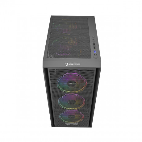 GAMEPOWER FLEX 4xARGB BLACK GAMING KASA