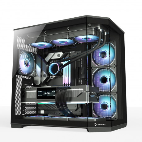 GAMEPOWER WARCRY EDGE 1X BLACK FAN GAMING KASA