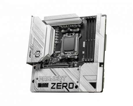 MSI B650M PROJECT ZERO AM5 DDR5 7600MHZ(OC) HDMI DP M.2 USB3.2 2.5G LAN WI-FI 6E mATX