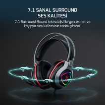 GAMEPOWER RANGER  SİYAH 7.1 RGB GAMING KULAKLIK