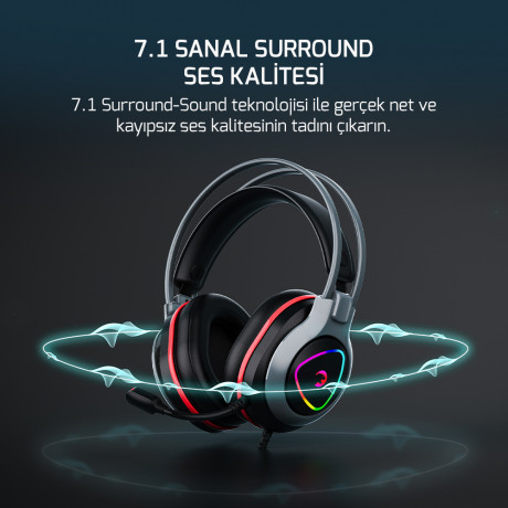 GAMEPOWER RANGER  SİYAH 7.1 RGB GAMING KULAKLIK