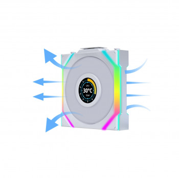 Lian Li UNI FAN REVERSE SL WIRELESS LCD 3x120mm Beyaz Kasa Fanı (G99.12RSLLCD1W3W.00)