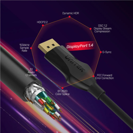 UNITEK DISPLAY PORT 1.4 KABLO 1MT 8K (C1624BK-1M)