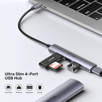 UNITEK TYPE-C TO 4 PORT USB (USB3.0+USB2.0) H1208B
