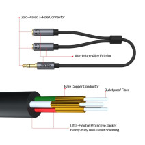 UNITEK 3.5MM AUX ÇOKLAYICI Y KABLO (Y-C956ABK)