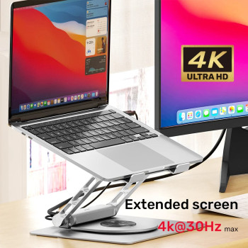 UNITEK 360D METAL 15.6” NOTEBOOK STAND 5in1 VE DOCKING STATION  (D1109B)