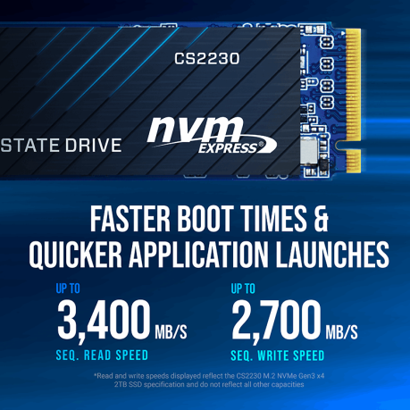 PNY CS2230 2TB 3300/2600 NVMe PCIe M.2 SSD (M280CS2230-2TB-RB)