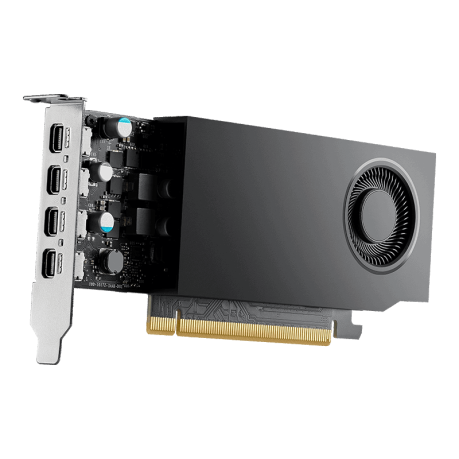 PNY RTX400 4GB DDR6 64Bit 4 xDISPLAY ÇIKIŞLI PASİF SOĞUTUCULU YAPAY ZEKA AI EKRAN KARTI  (VCNRTXA400-SB)