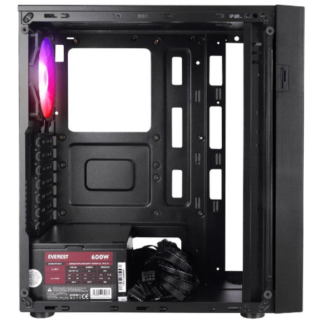 EVEREST FACED V5 MESH 600W RGB SİYAH GAMİNG KASA