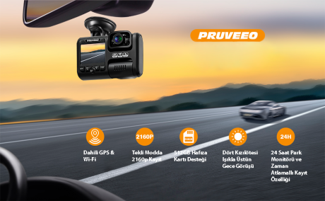PRUVEEO D30 WI-FI 4K ARAC KAMERASI