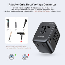 UNITEK 65W UNIVERSAL TRAVEL ADAPTÖR (P1122ABK01)