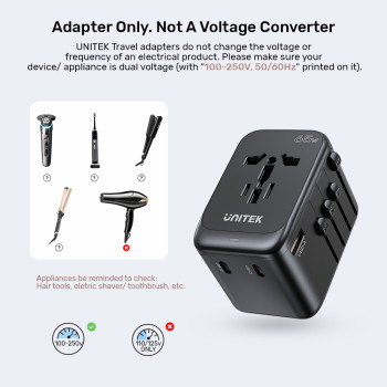 UNITEK 65W UNIVERSAL TRAVEL ADAPTÖR (P1122ABK01)