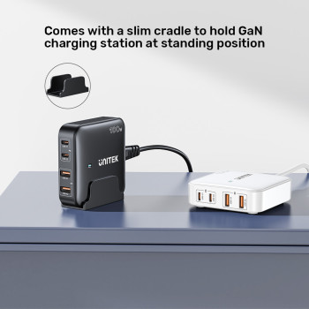 UNITEK 100W MASAÜSTÜ GAN ŞARJ İSTASYONU BEYAZ (P1229AWH)