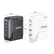 UNITEK 100W MASAÜSTÜ GAN ŞARJ İSTASYONU BEYAZ (P1229AWH)