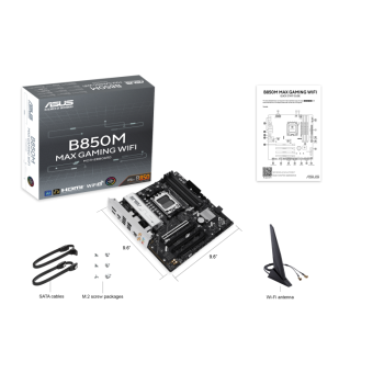 ASUS B850M MAX GAMING WIFI AM5 DDR5 8000MHZ(OC)  mATX HDMI ANAKART