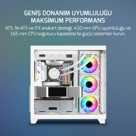 GAMEPOWER WARCRY TOPGLASS 4XARGB KASA 750W WHITE