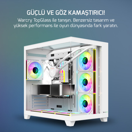 GAMEPOWER WARCRY TOPGLASS 4XARGB KASA 750W WHITE
