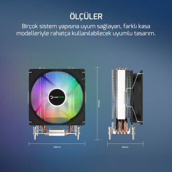 GAMEPOWER GLACE TC4 ARGB CPU SOĞUTUCU INTEL/AMD