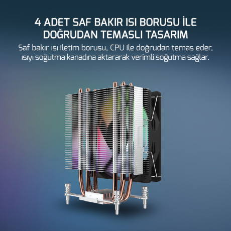 GAMEPOWER GLACE TC4 ARGB CPU SOĞUTUCU INTEL/AMD