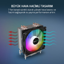 GAMEPOWER GLACE TC6 ARGB CPU SOĞUTUCU INTEL/AMD