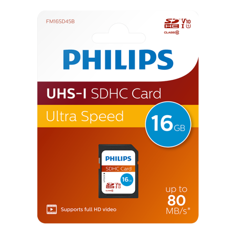 PHILIPS 16GB SDXC 80MB/S C10 FM16SD45B/00