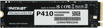 Patriot P410 500GB 5000/2300MB/s PCIe Gen4 x4 NVMe 1.4 M.2 SSD Disk (P410P500GM28H)