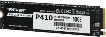 Patriot P410 500GB 5000/2300MB/s PCIe Gen4 x4 NVMe 1.4 M.2 SSD Disk (P410P500GM28H)