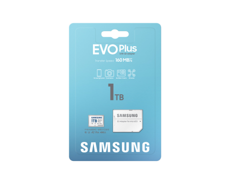 1TB SAMSUNG EVO PLUS MICROSDXC UHS-I U3 V30 A2 160MB/S-130MB/s MB-MC1T0SA/APC