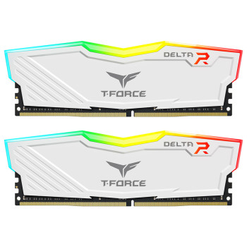 Team T-Force Delta RGB White 16GB 2x8GB 3200MHz CL16 DDR4 Gaming Ram (TF4D416G3200HC16CDC01)