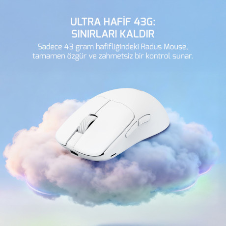 GAMEPOWER RADUS WIRELESS GAMING MOUSE WHITE