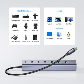 UNITEK UHUB S7+ 7in1 UNIVERSAL USB HUB (H1335AGY01-EU)