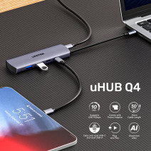 UNITEK UHUB Q4 4-IN-1 10GBPS USB-C HUB (H1112DGY01)