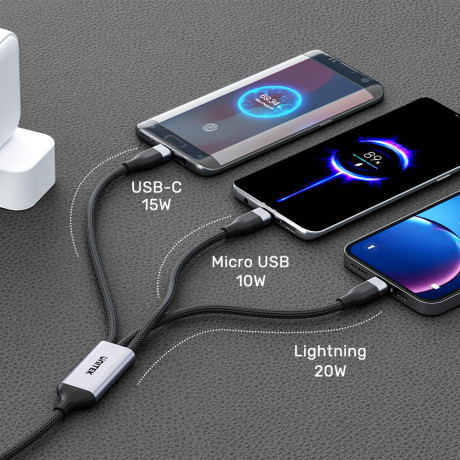 UNITEK USB-C 3IN1 SARJ 1.5M (C14101AGY01-1.5M)