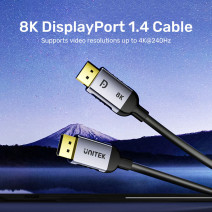 UNITEK 8K 1.4 DISPLAYPORT KABLO 1M (C1628GY01-1M)