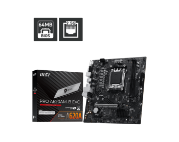 MSI PRO A620AM-B EVO AM5 DDR5 6800(OC) ANAKART