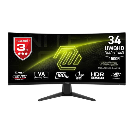 34 MSI MAG 346CQ UWQHD 1MS 180HZ VA CURVED 