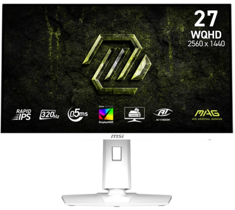 27 MSI MAG 274QRFW X32 0.5MS 320HZ 2K WQHD FLAT RAPID IPS PIVOT BEYAZ GAMING 